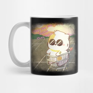 muffin cat in cart grunge Mug